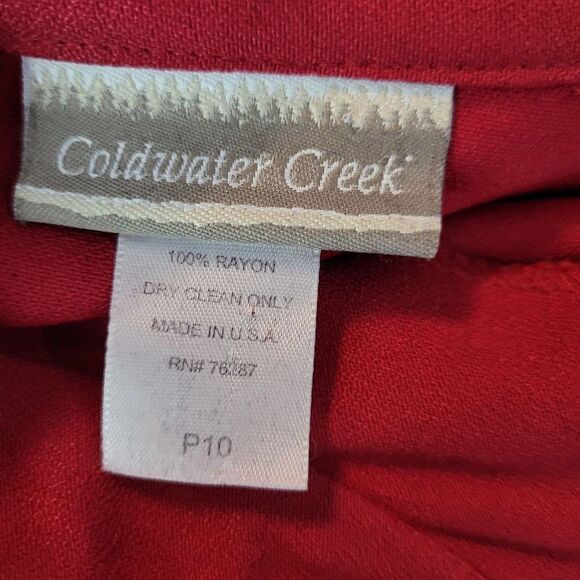 Vintage 80s Coldwater Creek Button Front Maxi Dress 10P Red Long Sleeve Goth USA - Picture 3 of 10